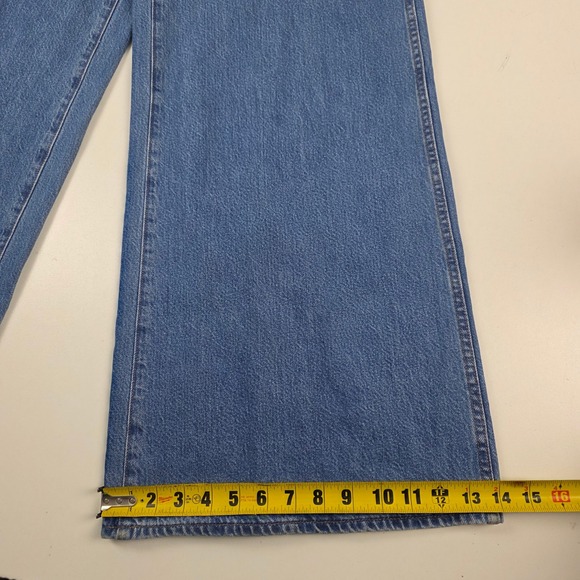 Madewell Wide Sweep Trouser Jeans Medium Wash Denim Size 28 - Picture 4 of 14